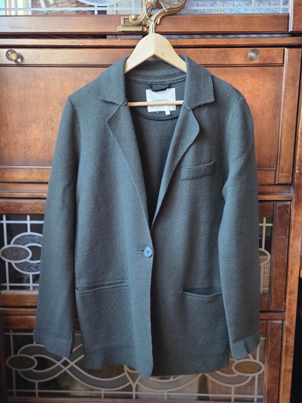 Elegant Dark Green Anthropologie Cardigan